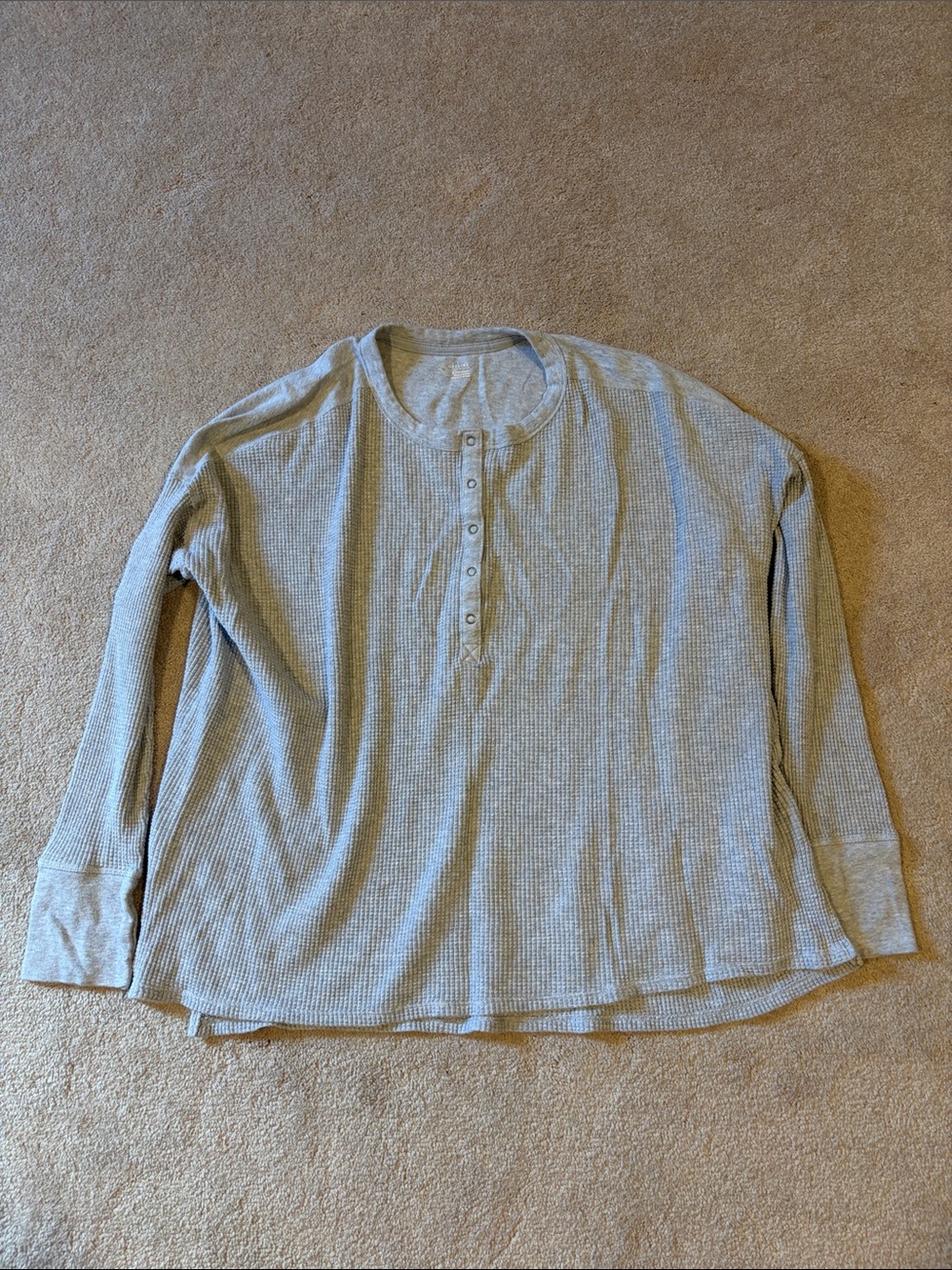 Aerie offline oversized gray waffle long sleeve